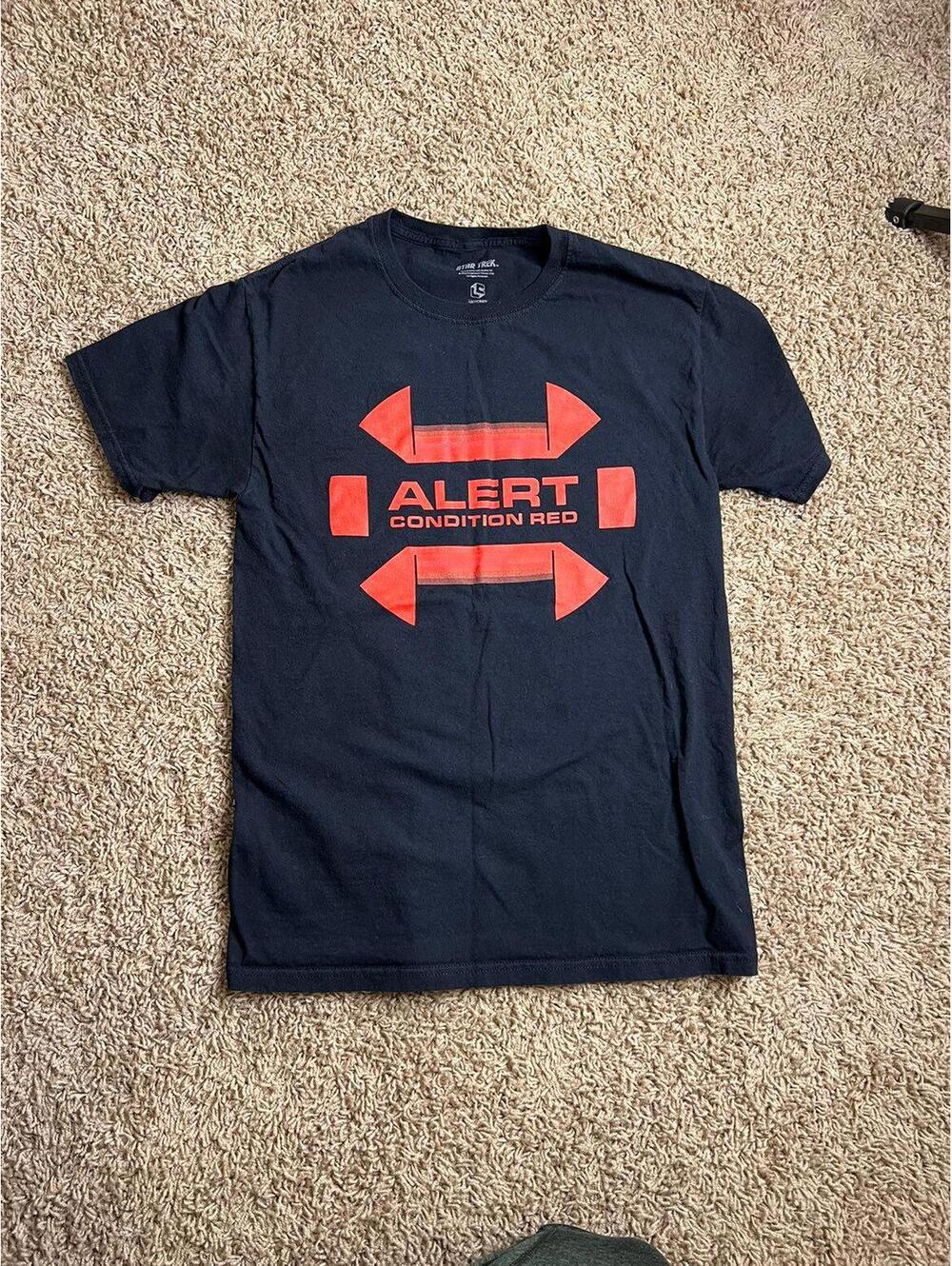 Star Trek Alert Condition Red Black T-Shirt Size Small